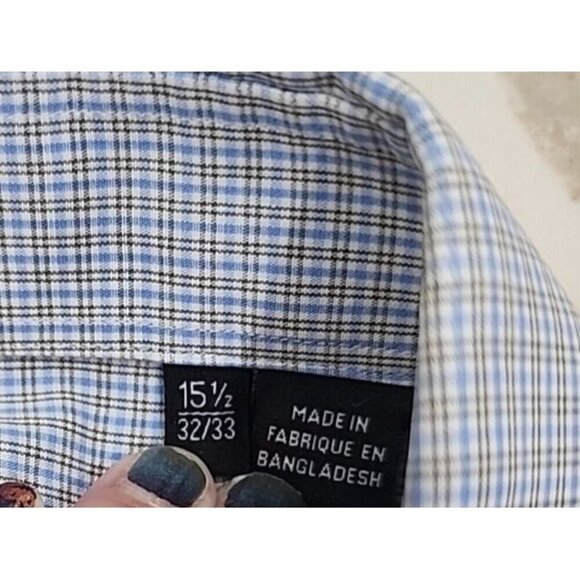 Hugo Boss Sharp Fit Plaid Long Sleeve Button Down Shirt Men's 15.5 32/33 - Picture 8 of 12